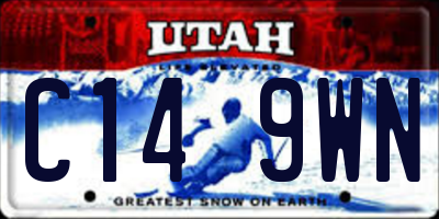 UT license plate C149WN