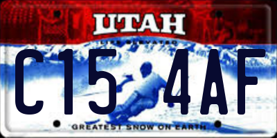 UT license plate C154AF
