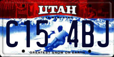 UT license plate C154BJ
