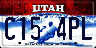UT license plate C154PL