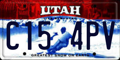 UT license plate C154PV