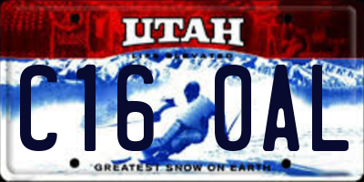 UT license plate C160AL