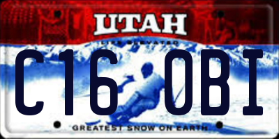 UT license plate C160BI