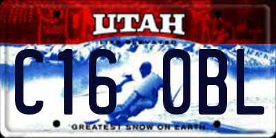 UT license plate C160BL