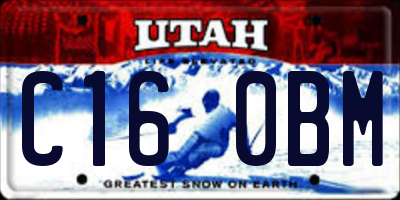 UT license plate C160BM