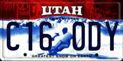 UT license plate C160DY