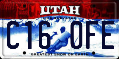 UT license plate C160FE