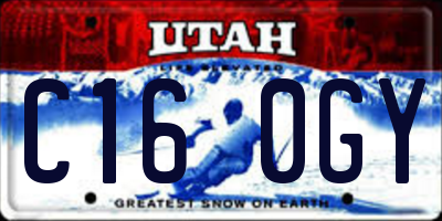 UT license plate C160GY