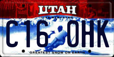 UT license plate C160HK