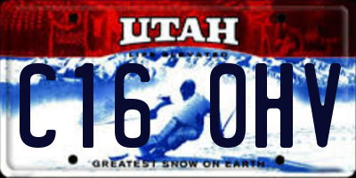 UT license plate C160HV