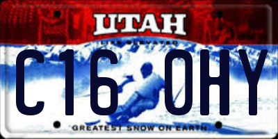 UT license plate C160HY
