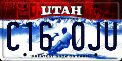UT license plate C160JU