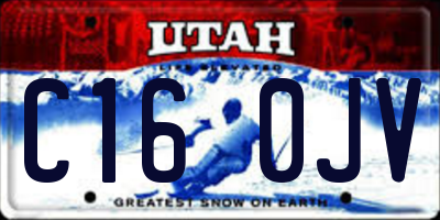 UT license plate C160JV