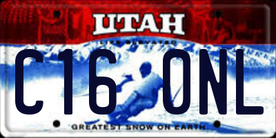 UT license plate C160NL