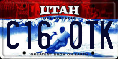UT license plate C160TK