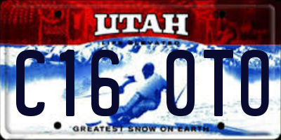 UT license plate C160TO