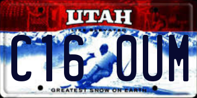 UT license plate C160UM