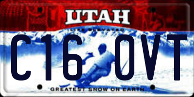 UT license plate C160VT