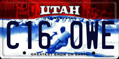 UT license plate C160WE