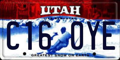 UT license plate C160YE