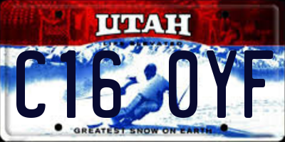 UT license plate C160YF