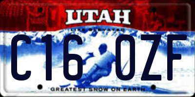 UT license plate C160ZF