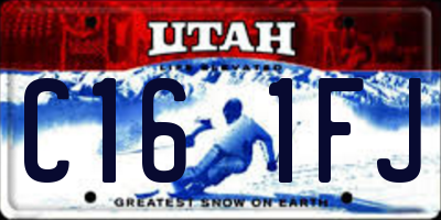 UT license plate C161FJ