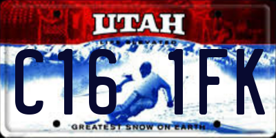 UT license plate C161FK