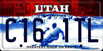 UT license plate C161TL