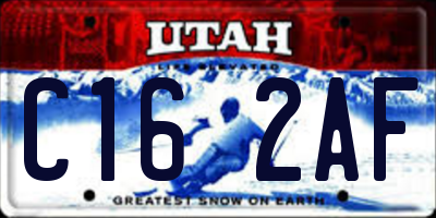 UT license plate C162AF