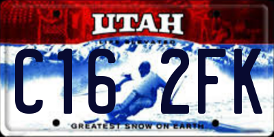UT license plate C162FK