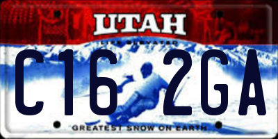 UT license plate C162GA