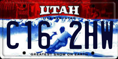 UT license plate C162HW