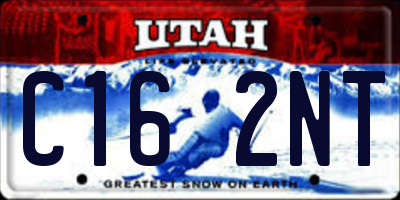 UT license plate C162NT