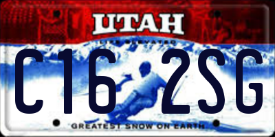 UT license plate C162SG