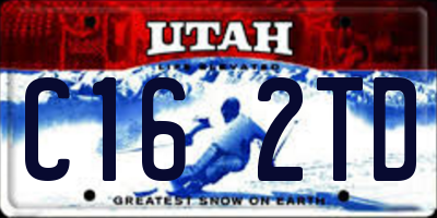 UT license plate C162TD