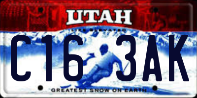UT license plate C163AK