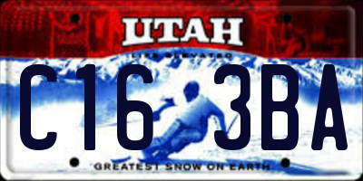 UT license plate C163BA