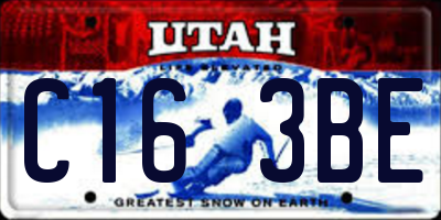 UT license plate C163BE
