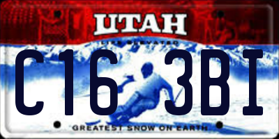 UT license plate C163BI