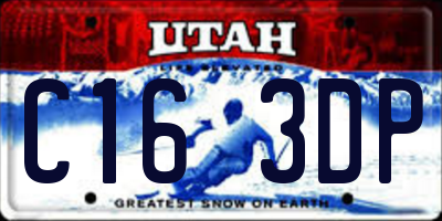 UT license plate C163DP