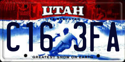 UT license plate C163FA