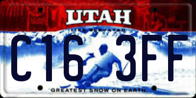 UT license plate C163FF