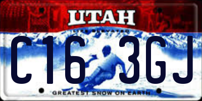 UT license plate C163GJ