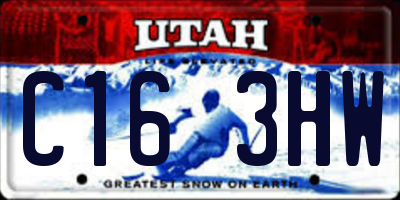 UT license plate C163HW