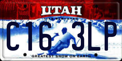 UT license plate C163LP