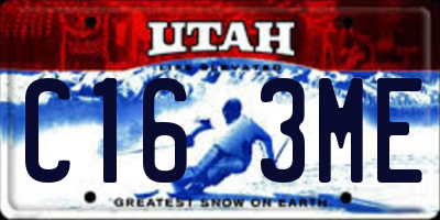 UT license plate C163ME