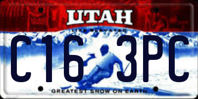UT license plate C163PC
