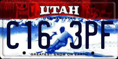 UT license plate C163PF