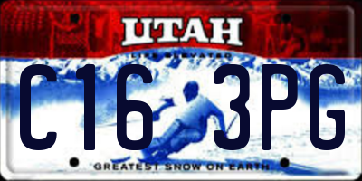 UT license plate C163PG